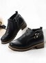 Women's Simple Plain Buckle Embellished Zip Booties