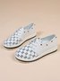 Classic Old Flower Abstract Graphic Studded Lace-up Shoes