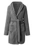 Plush Pajamas Solid Color Hooded Home Clothes Warm Robes Plus Size