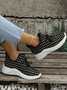 Plus Size Plaid Mesh Fabric Slip On Sneakers