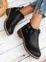 Women's Simple Plain Buckle Embellished Zip Booties