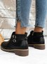 Women's Simple Plain Buckle Embellished Zip Booties