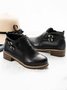Women's Simple Plain Buckle Embellished Zip Booties