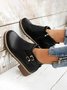 Women's Simple Plain Buckle Embellished Zip Booties