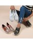 Classic Old Flower Abstract Graphic Studded Lace-up Shoes