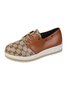 Classic Old Flower Abstract Graphic Studded Lace-up Shoes