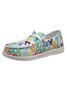 Plus Size Printing Comfy Slip On Canvas Boat Shoes