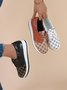 Classic Old Flower Abstract Graphic Studded Lace-up Shoes