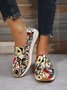 Women's Casual Printing Zip Up Flat Shoes
