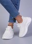 Plus Size Plaid Mesh Fabric Slip On Sneakers