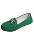 Plain Rhinestone Metal-embellished Faux Fur-lined Loafers