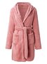 Plush Pajamas Solid Color Hooded Home Clothes Warm Robes Plus Size