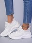 Plus Size Plaid Mesh Fabric Slip On Sneakers