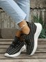 Plus Size Plaid Mesh Fabric Slip On Sneakers