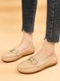 Plain Rhinestone Metal-embellished Faux Fur-lined Loafers