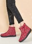 Ethnic Style Plant Graphics Warm Plus Velvet Outdoor Snow Boots