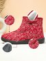 Ethnic Style Plant Graphics Warm Plus Velvet Outdoor Snow Boots