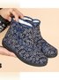 Ethnic Style Plant Graphics Warm Plus Velvet Outdoor Snow Boots