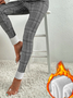 skinny check print legging
