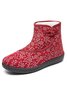 Ethnic Style Plant Graphics Warm Plus Velvet Outdoor Snow Boots
