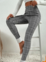 skinny check print legging