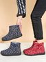 Ethnic Style Plant Graphics Warm Plus Velvet Outdoor Snow Boots