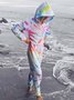 Crew Neck Vintage Long Sleeve Tie-Dye Pattern Two-Piece Set