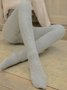 Casual Plain Warm Tights Autumn Winter High Stretch Fleece Socks