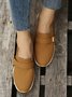 Casual Plain Color Buckle Strap Slip On Flat Sneakers
