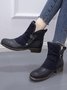 Anti-Suede Buckle Panel Vintage Insulated Booties