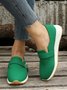 Casual Plain Color Buckle Strap Slip On Flat Sneakers