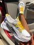 Breathable Mesh Fabric Color Block Slip On Sports Sneakers
