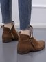 Anti-Suede Buckle Panel Vintage Insulated Booties