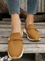 Casual Plain Color Buckle Strap Slip On Flat Sneakers