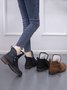 Anti-Suede Buckle Panel Vintage Insulated Booties