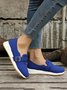 Casual Plain Color Buckle Strap Slip On Flat Sneakers