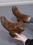 Anti-Suede Buckle Panel Vintage Insulated Booties
