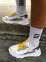 Breathable Mesh Fabric Color Block Slip On Sports Sneakers