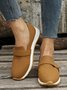 Casual Plain Color Buckle Strap Slip On Flat Sneakers