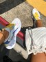Breathable Mesh Fabric Color Block Slip On Sports Sneakers