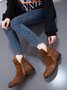 Anti-Suede Buckle Panel Vintage Insulated Booties