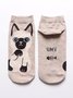 Casual Fun Cotton Animal Cat Pattern Socks Everyday Accessories