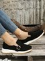 Casual Plain Color Buckle Strap Slip On Flat Sneakers