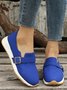 Casual Plain Color Buckle Strap Slip On Flat Sneakers