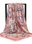 Boho Casual Cashew Flower Ethnic Pattern Paisley Silk Scarf Hawaiian Vacation Accessories