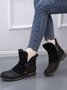 Anti-Suede Buckle Panel Vintage Insulated Booties