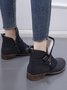Anti-Suede Buckle Panel Vintage Insulated Booties