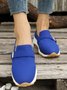 Casual Plain Color Buckle Strap Slip On Flat Sneakers