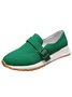 Casual Plain Color Buckle Strap Slip On Flat Sneakers
