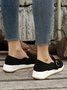 Casual Plain Color Buckle Strap Slip On Flat Sneakers